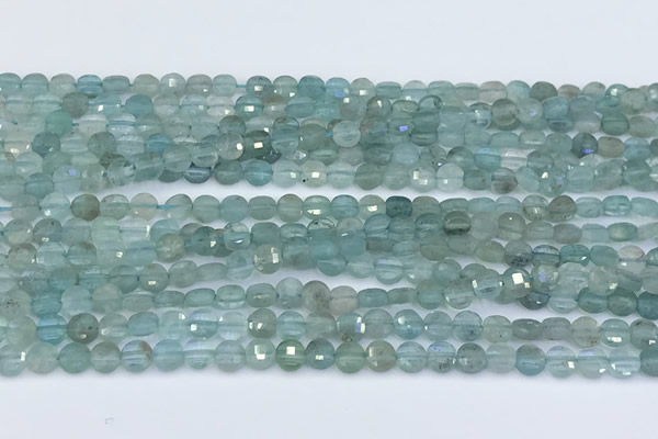 CCB1151 15 inches 4mm faceted coin apatite beads