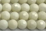 CCB1210 15 inches 6mm faceted round ivory jasper beads