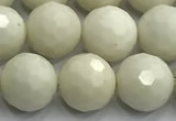 CCB1212 15 inches 10mm faceted round ivory jasper beads