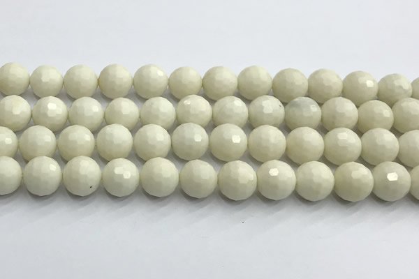 CCB1213 15 inches 12mm faceted round ivory jasper beads