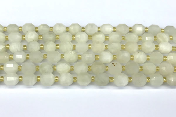 CCB1246 15 inches 7*8mm faceted white moonstone beads