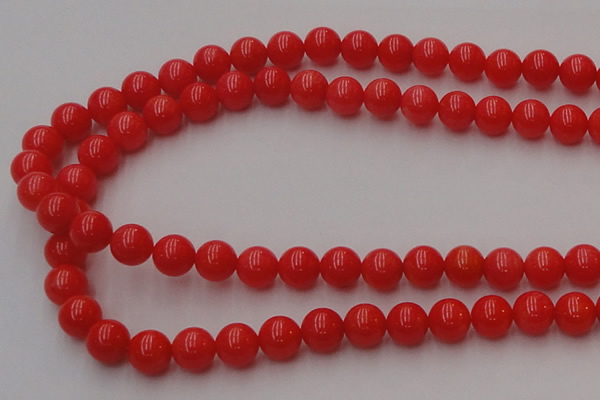 CCB126 15.5 inches 8mm round red coral beads strand wholesale