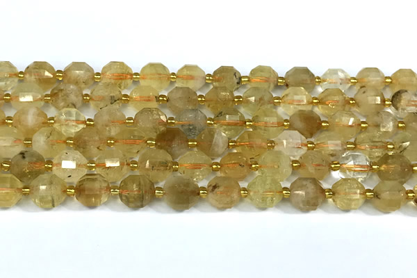 CCB1289 15 inches 9mm - 10mm faceted citrine gemstone beads