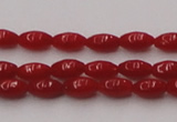 CCB130 15.5 inches 3*6mm rice red coral beads strand wholesale