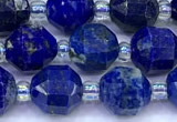 CCB1303 15 inches 7mm - 8mm faceted lapis lazuli beads