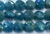 CCB1321 15 inches 6mm faceted coin apatite gemstone beads