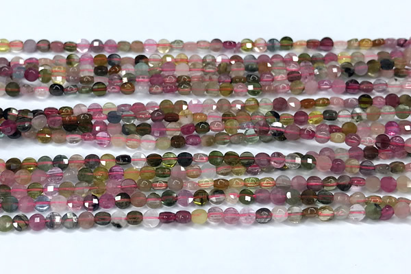 CCB1360 15 inches 2.5mm faceted coin tourmaline beads