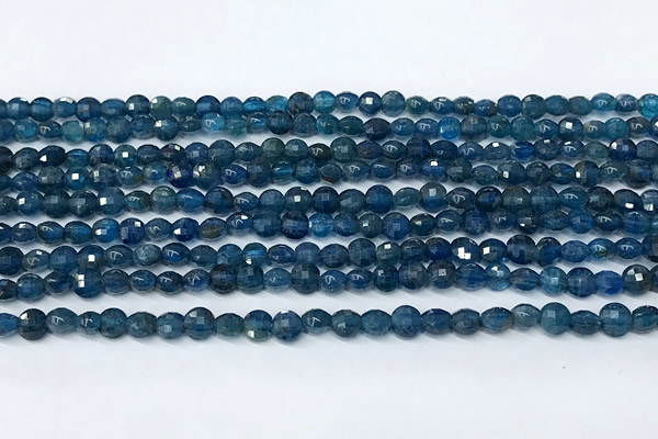 CCB1389 15 inches 4mm faceted coin apatite beads