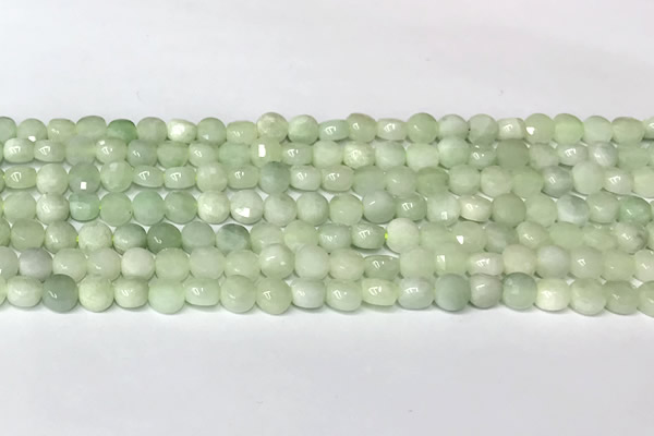 CCB1402 15 inches 6mm faceted coin jade beads