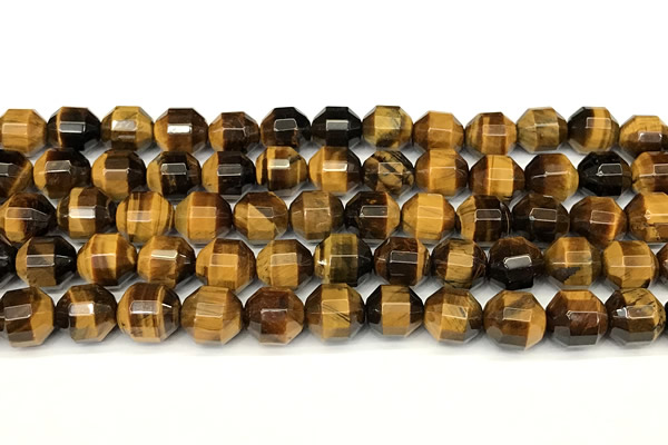 CCB1425 15 inches 9mm - 10mm faceted yellow tiger eye beads