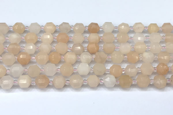 CCB1430 15 inches 7mm - 8mm faceted pink aventurine beads