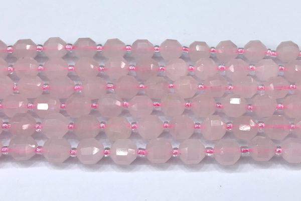CCB1431 15 inches 7mm - 8mm faceted rose quartz beads