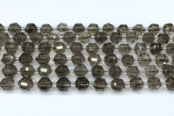 CCB1439 15 inches 7mm - 8mm faceted smoky quartz beads