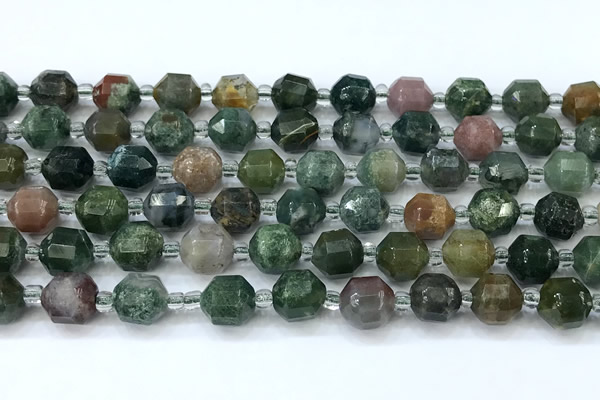 CCB1442 15 inches 7mm - 8mm faceted Indian agate beads