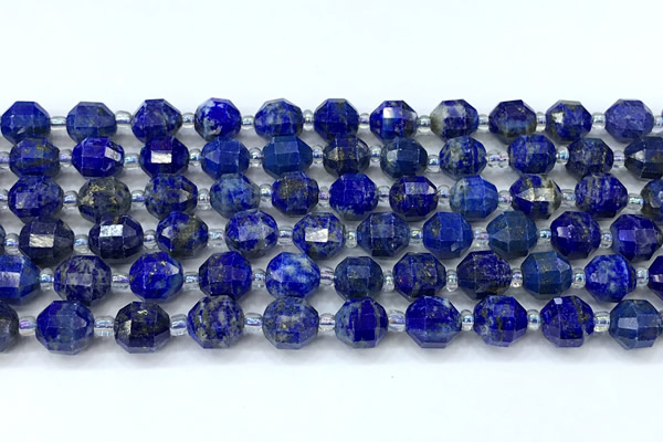 CCB1446 15 inches 7mm - 8mm faceted lapis lazuli beads