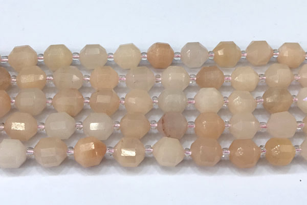 CCB1455 15 inches 9mm - 10mm faceted pink aventurine beads