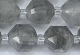 CCB1459 15 inches 9mm - 10mm faceted cloudy quartz beads