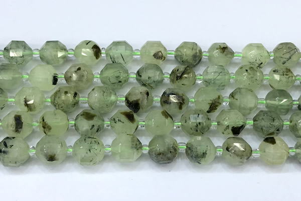 CCB1468 15 inches 9mm - 10mm faceted prehnite beads