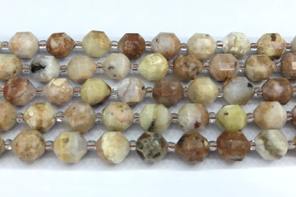 CCB1512 15 inches 9mm - 10mm faceted gemstone beads