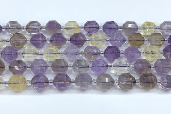 CCB1514 15 inches 9mm - 10mm faceted ametrine beads