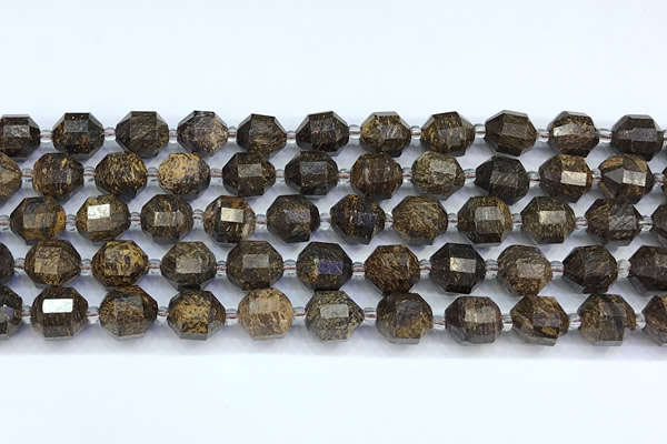 CCB1517 15 inches 9mm - 10mm faceted bronzite beads
