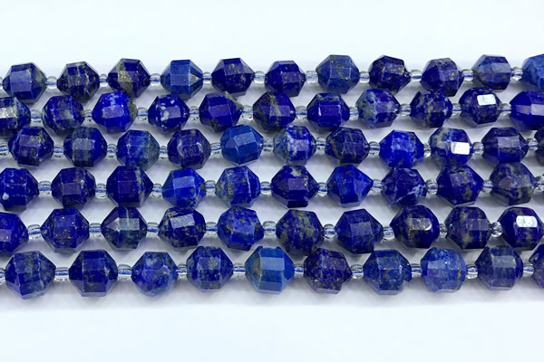 CCB1523 15 inches 8mm - 9mm faceted lapis lazuli gemstone beads