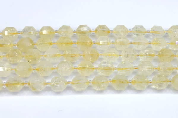 CCB1528 15 inches 9mm - 10mm faceted citrine gemstone beads