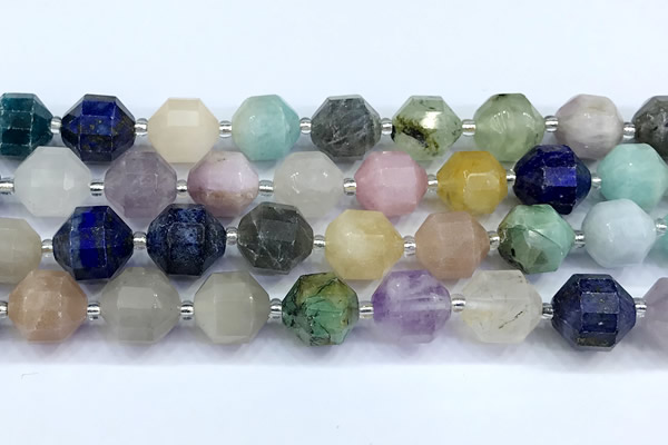 CCB1530 15 inches 11mm - 12mm faceted mixed gemstone beads