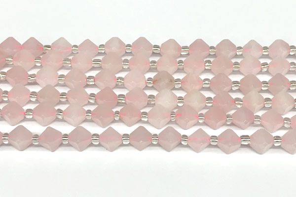 CCB1602 15 inches 10mm faceted rose quartz beads