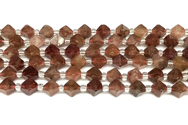 CCB1614 15 inches 10mm faceted strawberry quartz beads