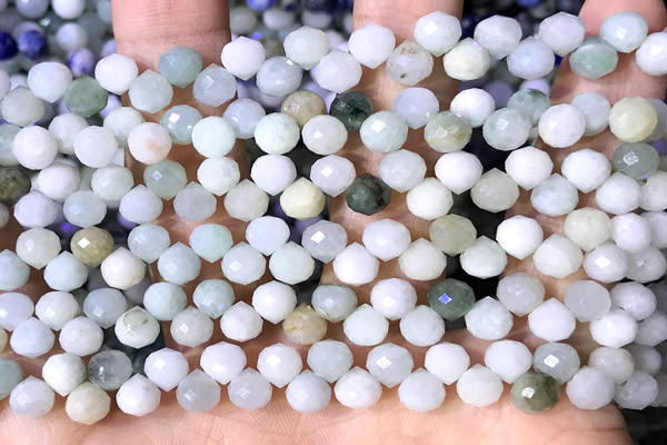 CCB1632 15 inches 6mm faceted teardrop jade beads