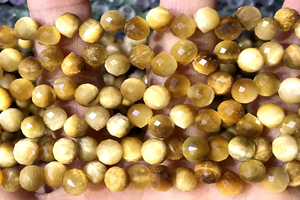 CCB1660 15 inches 6mm faceted teardrop golden tiger eye beads