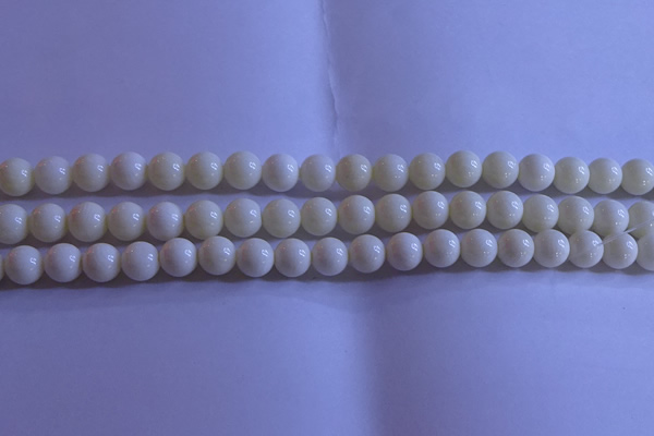 CCB302 15.5 inches 8mm round white coral beads wholesale