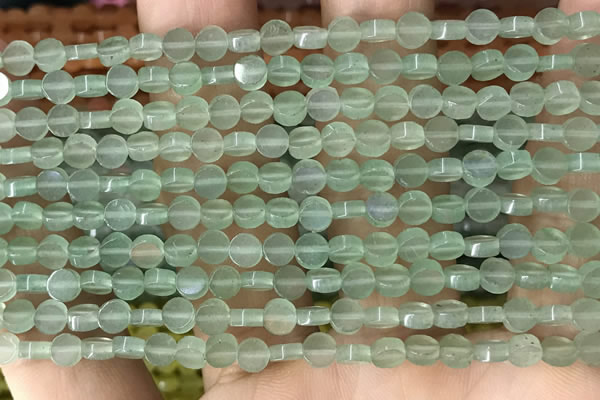 CCB513 15.5 inches 4mm coin green aventurine beads wholesale
