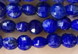 CCB554 15.5 inches 4mm faceted coin lapis lazuli beads wholesale