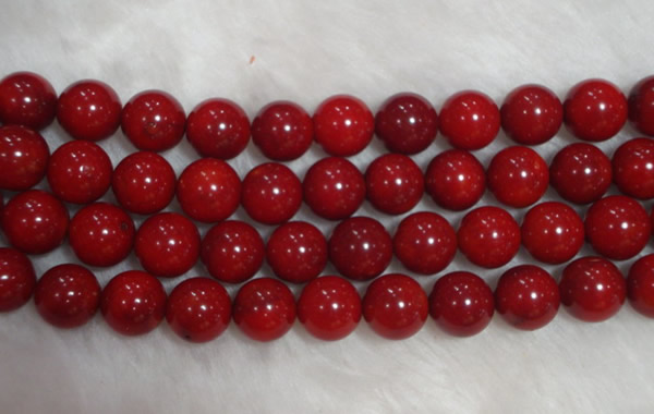 CCB57 15.5 inches 11-12mm round red coral beads Wholesale