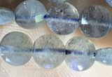 CCB607 15.5 inches 6mm faceted coin labradorite gemstone beads