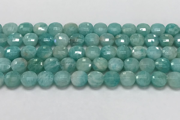 CCB681 15.5 inches 10mm faceted coin amazonite gemstone beads