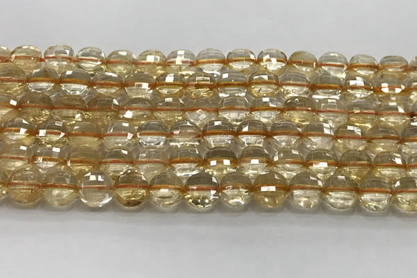 CCB723 15.5 inches 8mm faceted coin citrine gemstone beads