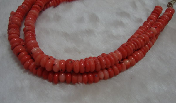 CCB80 15.5 inches 5*9mm roundel pale red coral beads Wholesale
