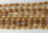 CCB812 15.5 inches 5*12mm rice pink aventurine beads wholesale