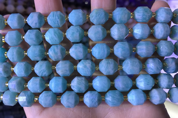 CCB840 15.5 inches 9*10mm faceted amazonite beads wholesale
