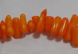 CCB92 15.5 inch 4*11mm irregular branch yellow coral chip beads