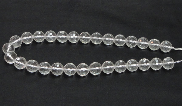 CCC211 15.5 inches 14mm faceted round grade AB natural white crystal beads