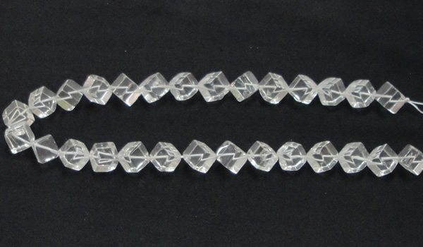 CCC215 15.5 inches 10*10mm cubic grade AB natural white crystal beads