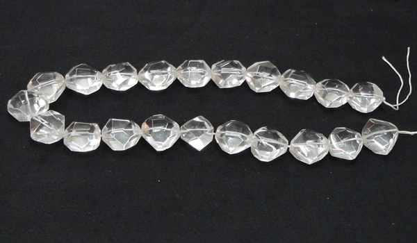 CCC218 20*22mm faceted nugget grade AB natural white crystal beads
