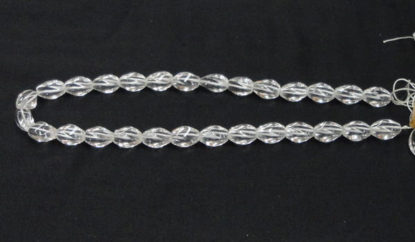 CCC219 8*12mm twisted rice grade AB natural white crystal beads
