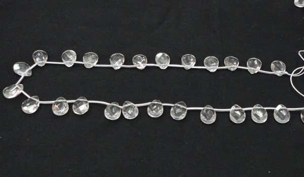 CCC228 10*14mm briolette grade AB natural white crystal beads