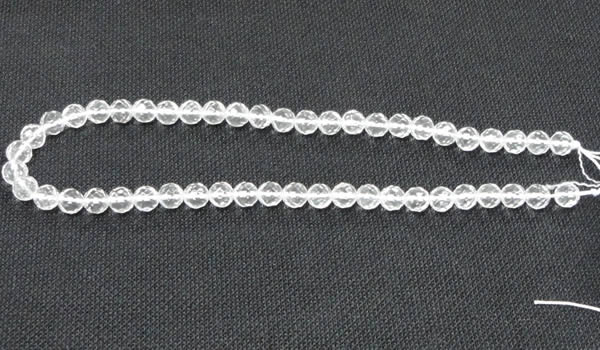 CCC252 15.5 inches 8mm faceted round grade A natural white crystal beads