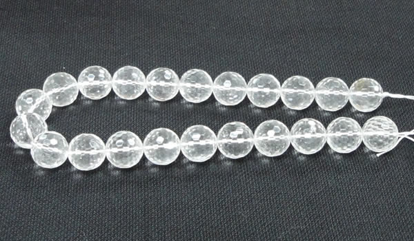 CCC257 15.5 inches 18mm faceted round grade A natural white crystal beads